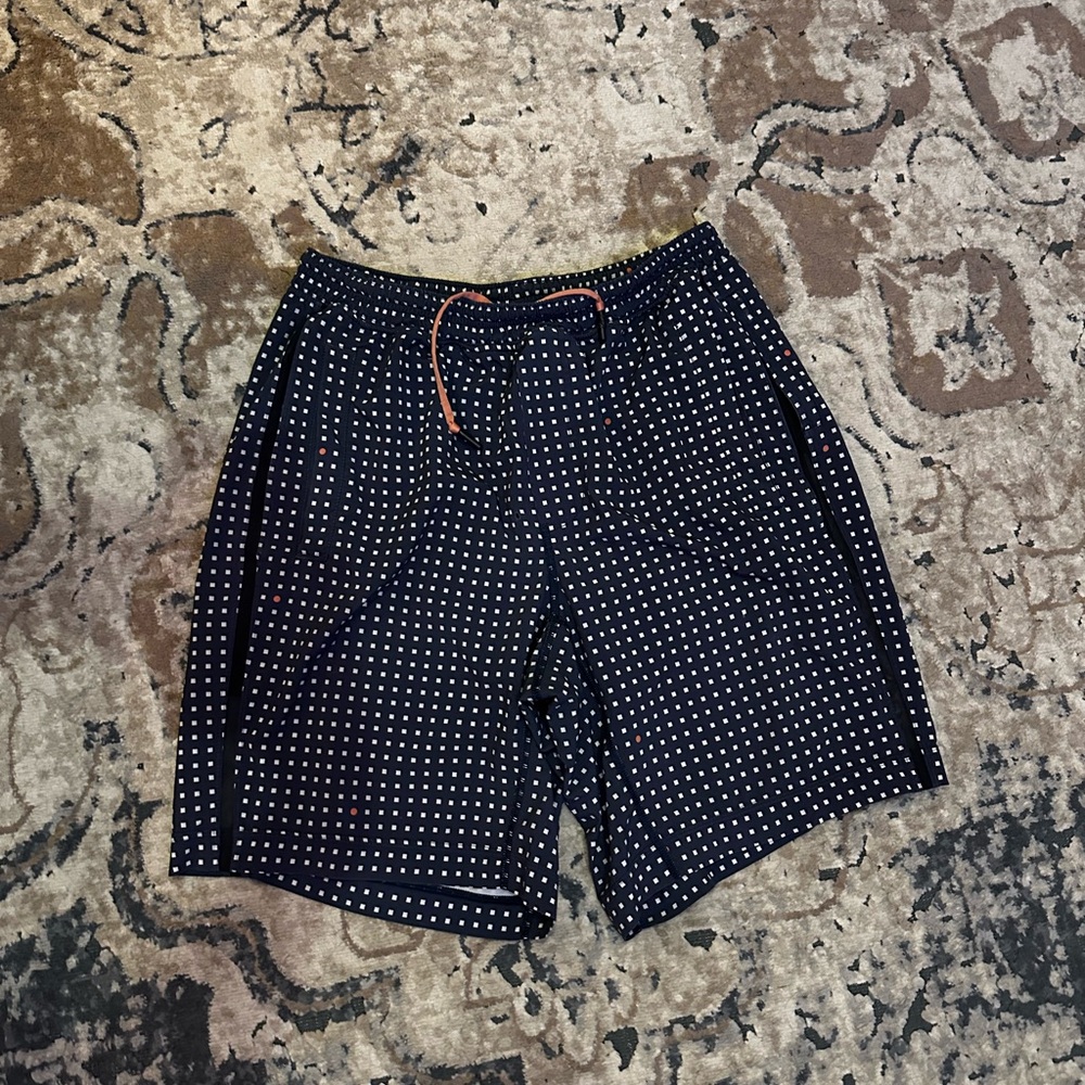 Navy and White Polka Dot Shorts